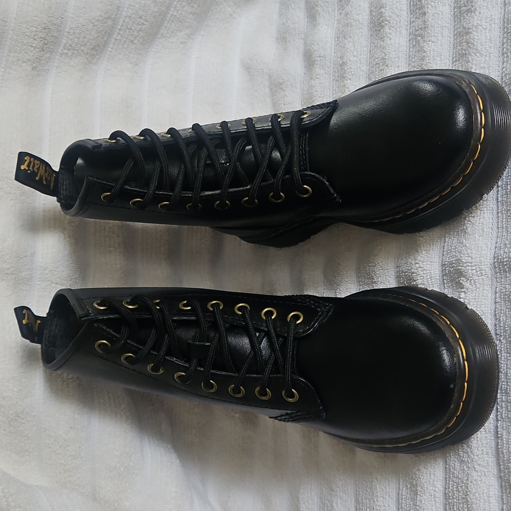Dr. Martens Black Leather Lace-Up Booties